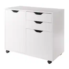Winsome Wood - Halifax 2-Section Mobile Filing Cabinet - White