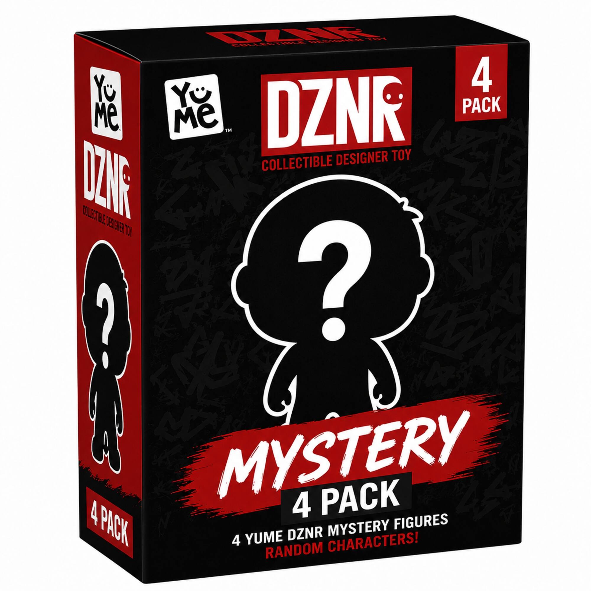 YO ME DZNR COLLECTIBLE DESIGNER TOY MYSTERY 4 PACK 4 YUME DZNR MYSTERY FIGURES RANDOM CHARACTERS!