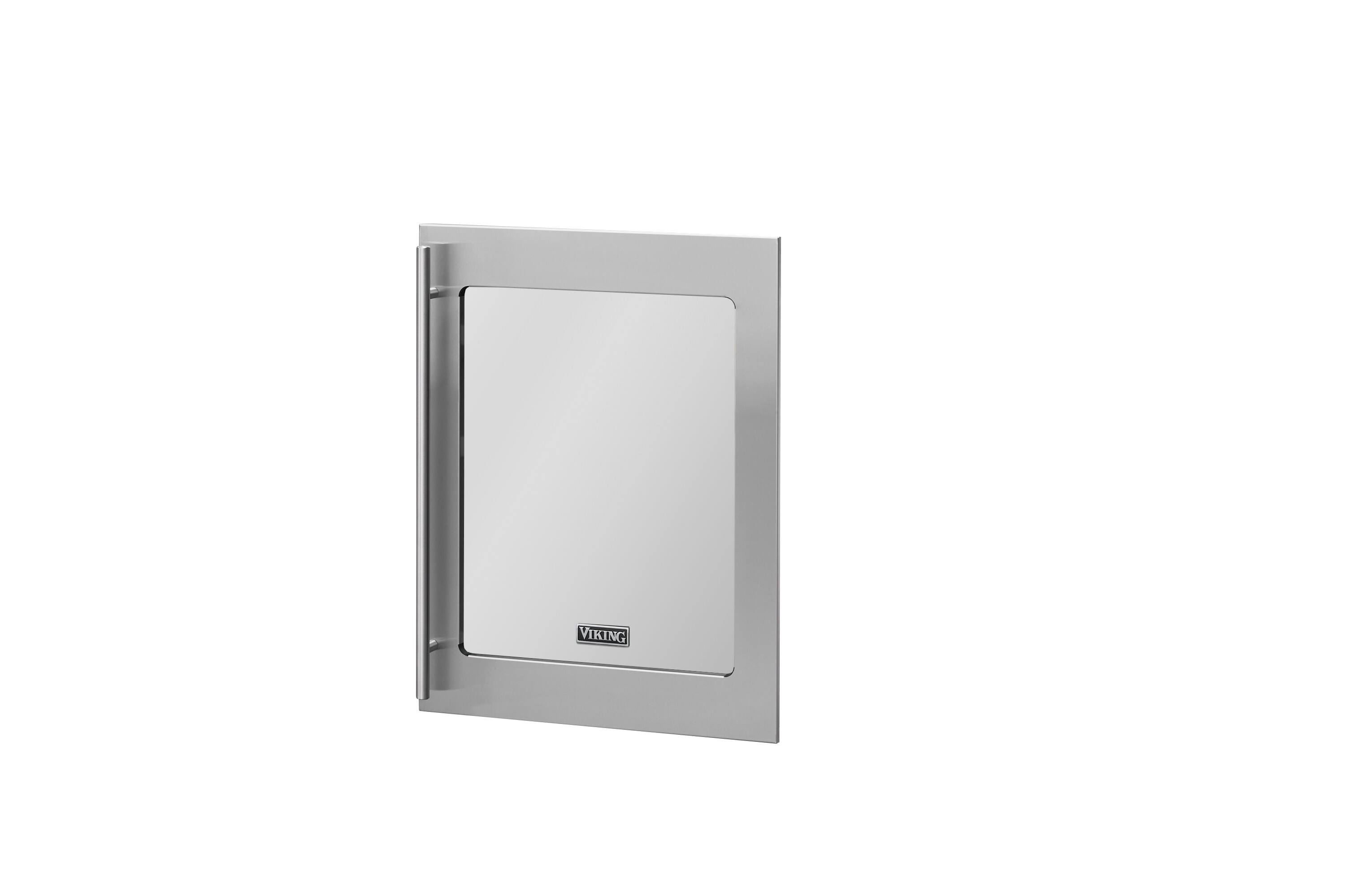 Angle. Viking - 24" Classic Glass Door Panel for Undercounter Beverage Center, Stainless Steel for VBFBU1242G - Stainless.