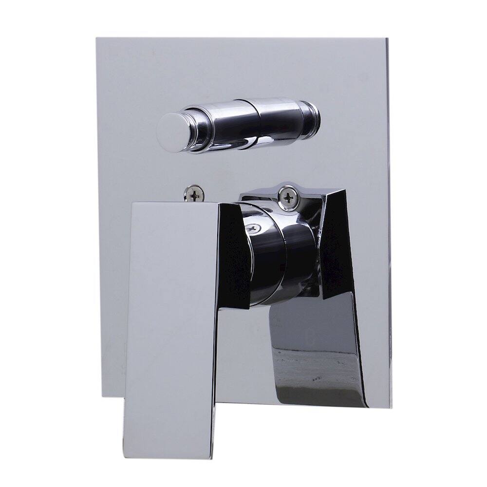 Alt View 1. Alfi - Polished Chrome Shower Valve Mixer with Square Lever Handle and Diverter - Silver.