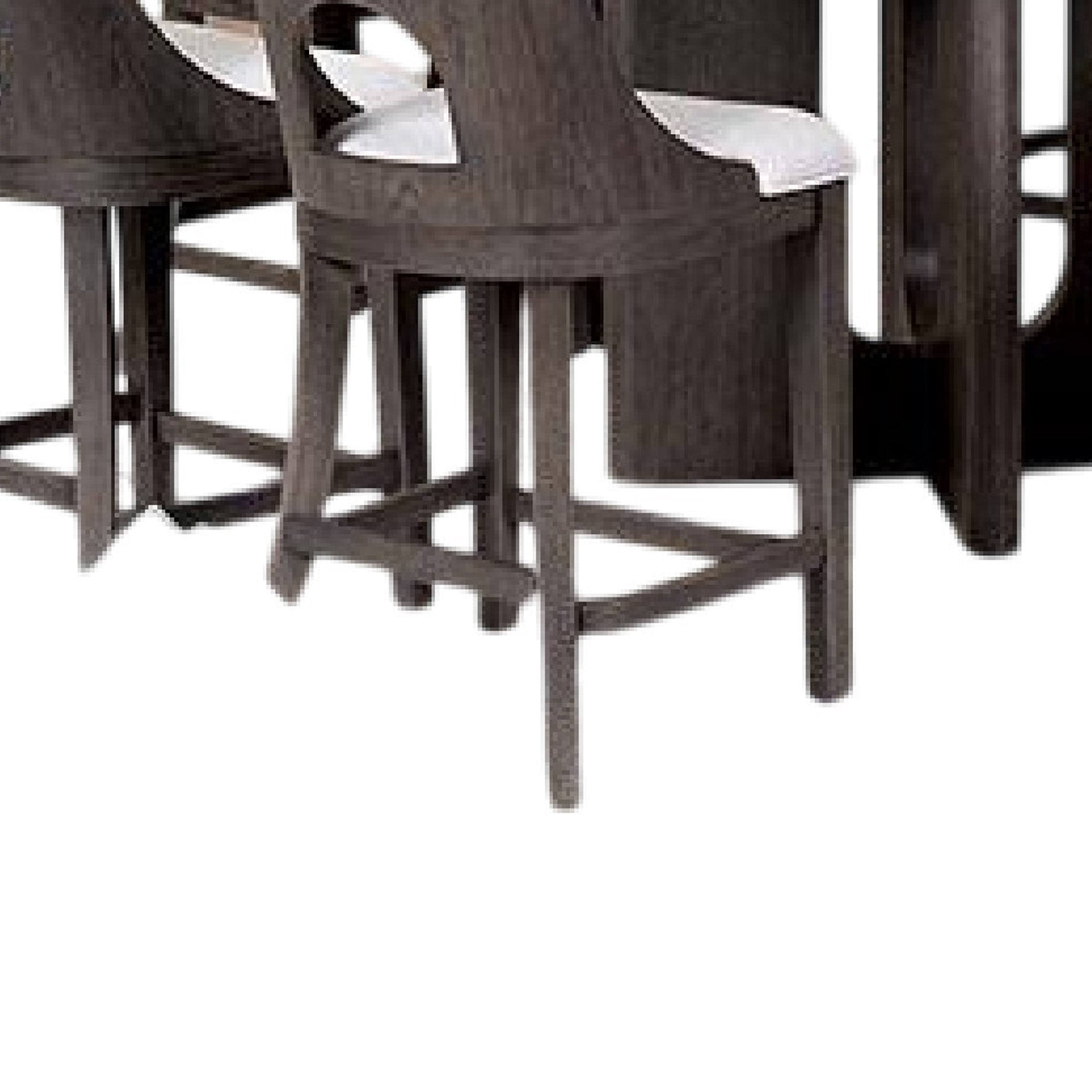 Alt View 3. Manhattan Lane - Zoko 9pc Counter Height Dining Table Set, White Seats, Ash Gray Wood - Ash Gray, White.