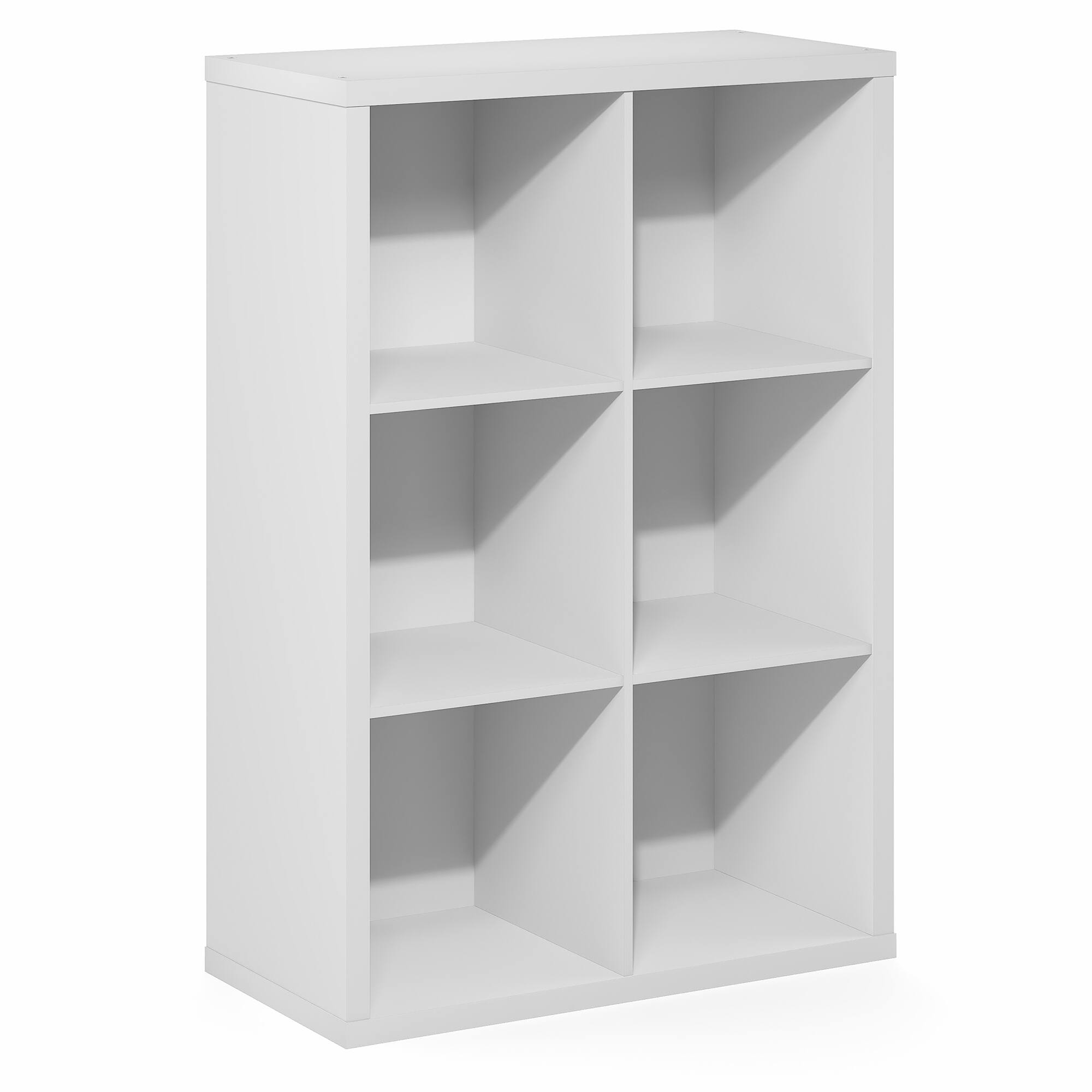 Alt View 6. Furinno - CUBICLE Book Shelf, 6-Cube Bookshelf, Bookcase, Reversible, Closed Back, Extra Thick Frame, 14.6 x 43.8 x 30 - White.