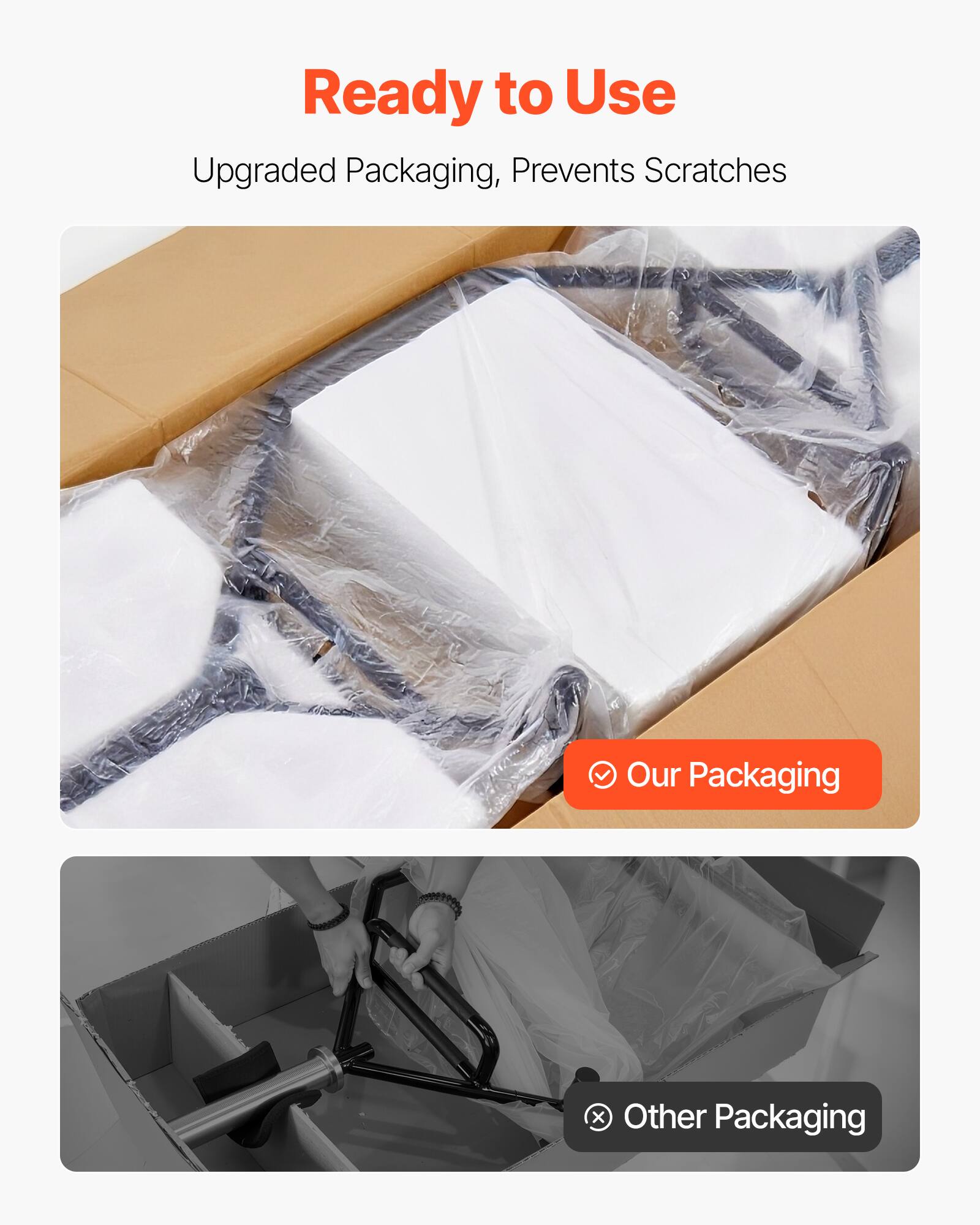 Ready to Use  
Upgraded Packaging, Prevents Scratches  

Our Packaging  

Other Packaging