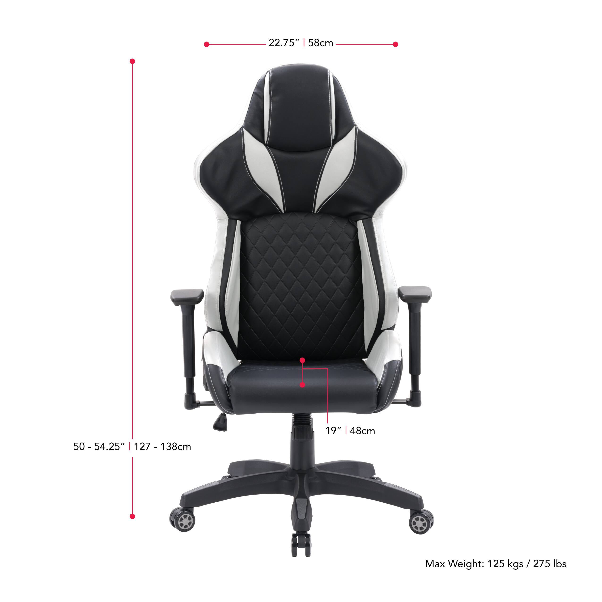 Alt View 15. CorLiving - Nightshade Gaming Chair - Black and White.
