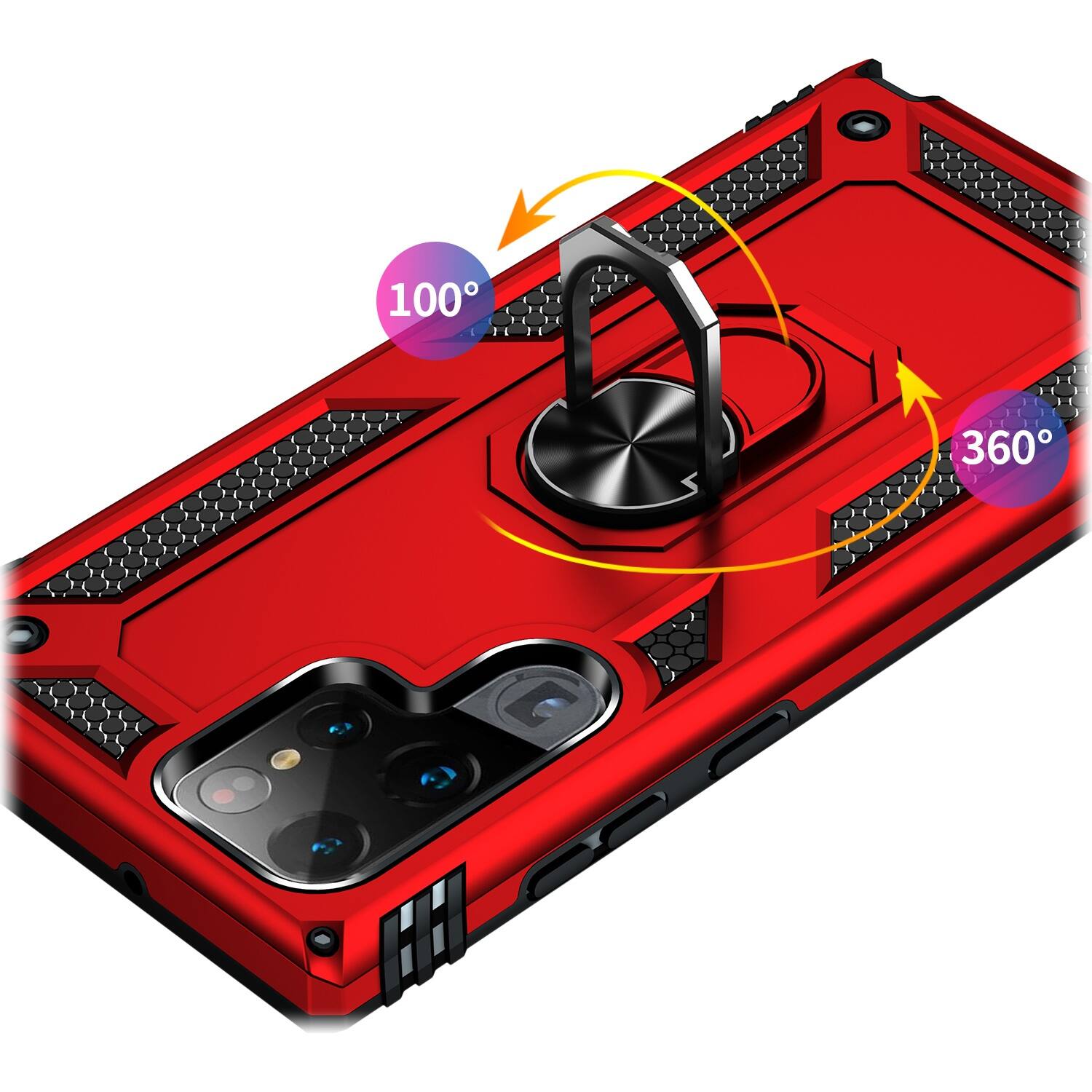 Alt View 14. SaharaCase - Military Kickstand Series Case for Samsung Galaxy S22 Ultra - Red.