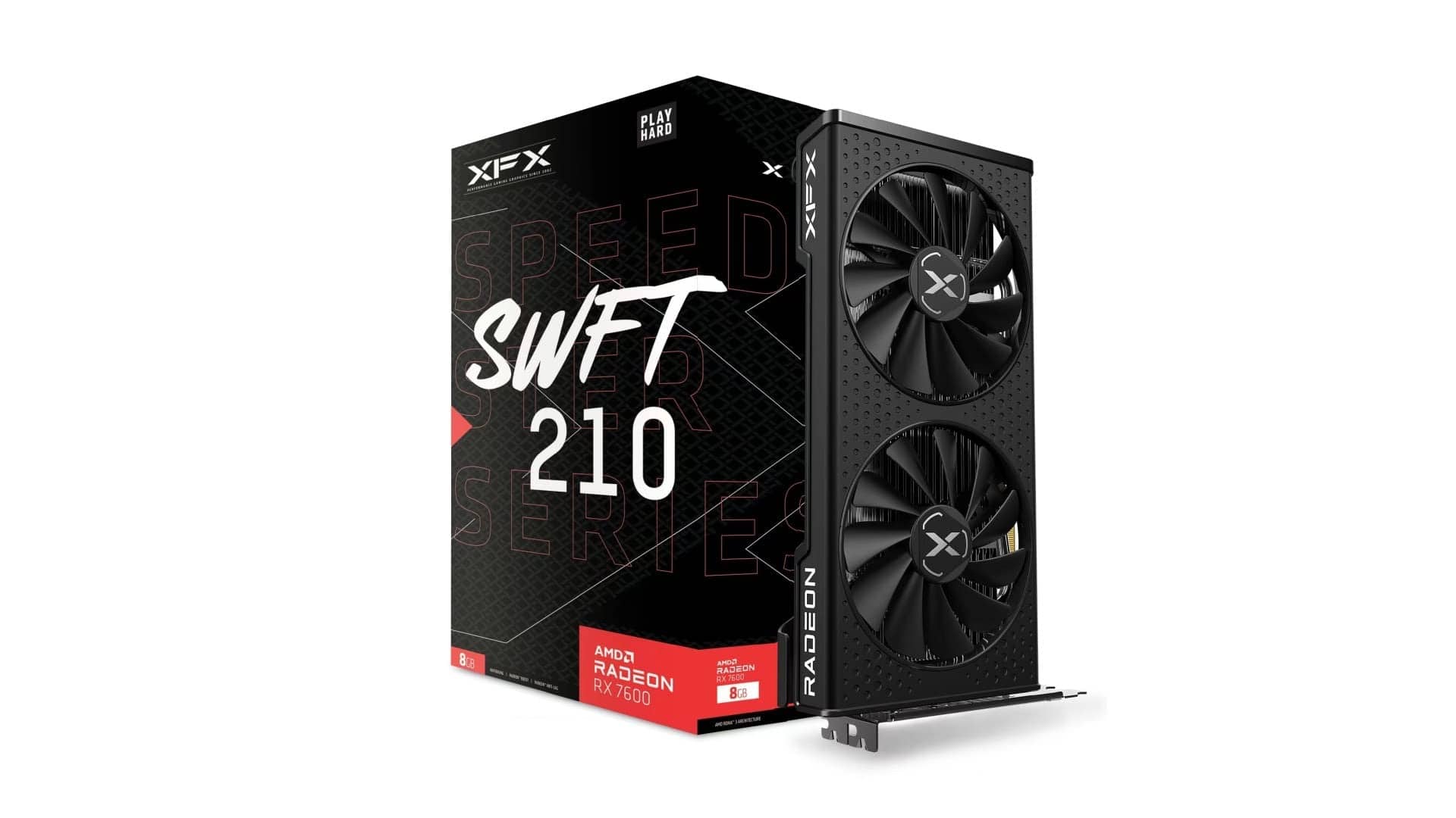 Dazzling Pops - XFX Speedster SWFT210 Radeon RX 7600 Graphics Card with GDDR6 HDMI 3xDP AMD RDNA 3 RX 76PSWFTFY