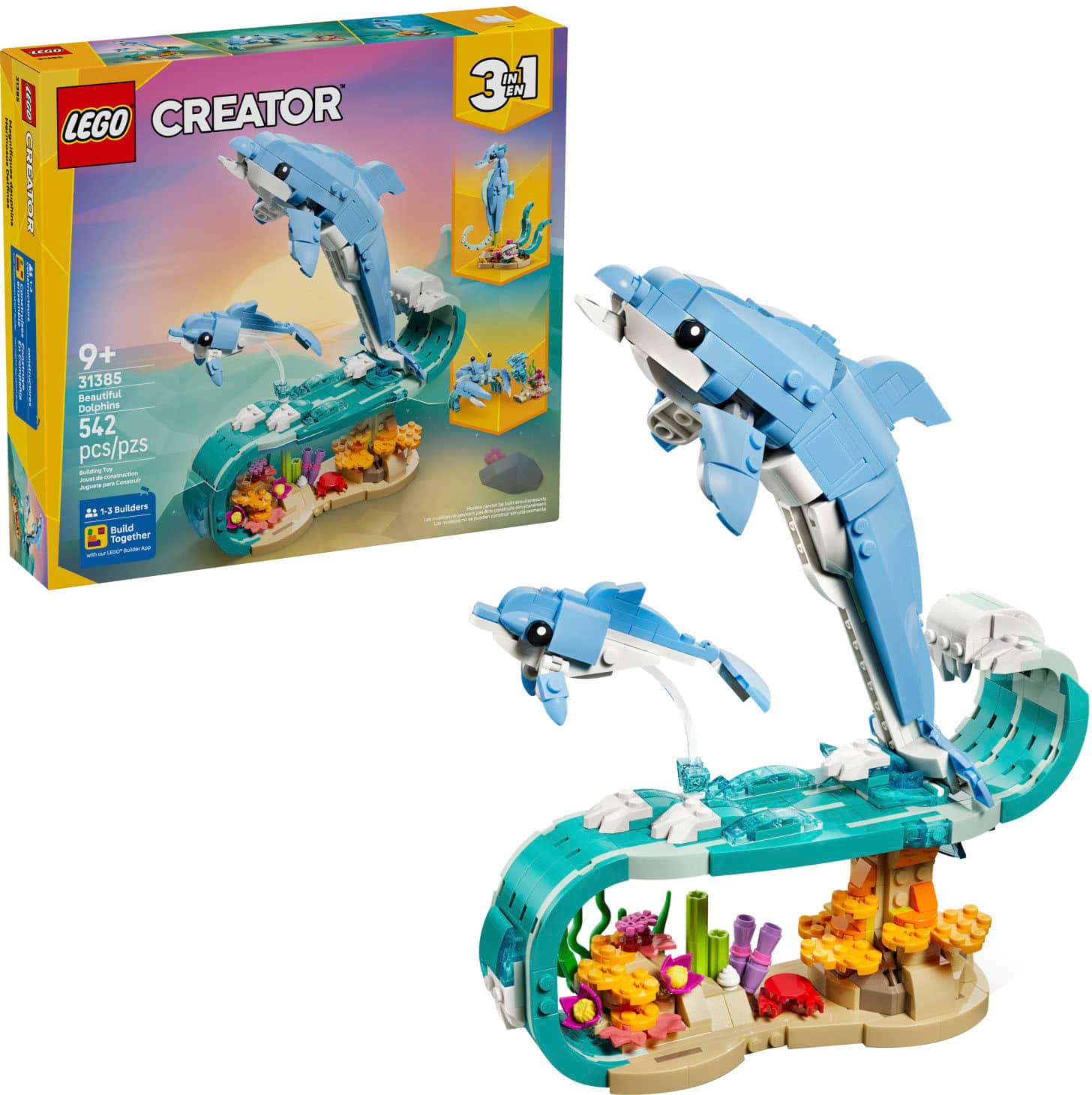 LEGO - Creator 3 in 1 Sea Animals: Beautiful Dolphins 31385