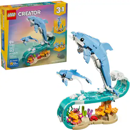 LEGO CREATOR
CREATOR UST
AA 9+ 31385 | Beautiful Dolphins 542 pcs/pzs
LAES
3 IN 1
Build Together