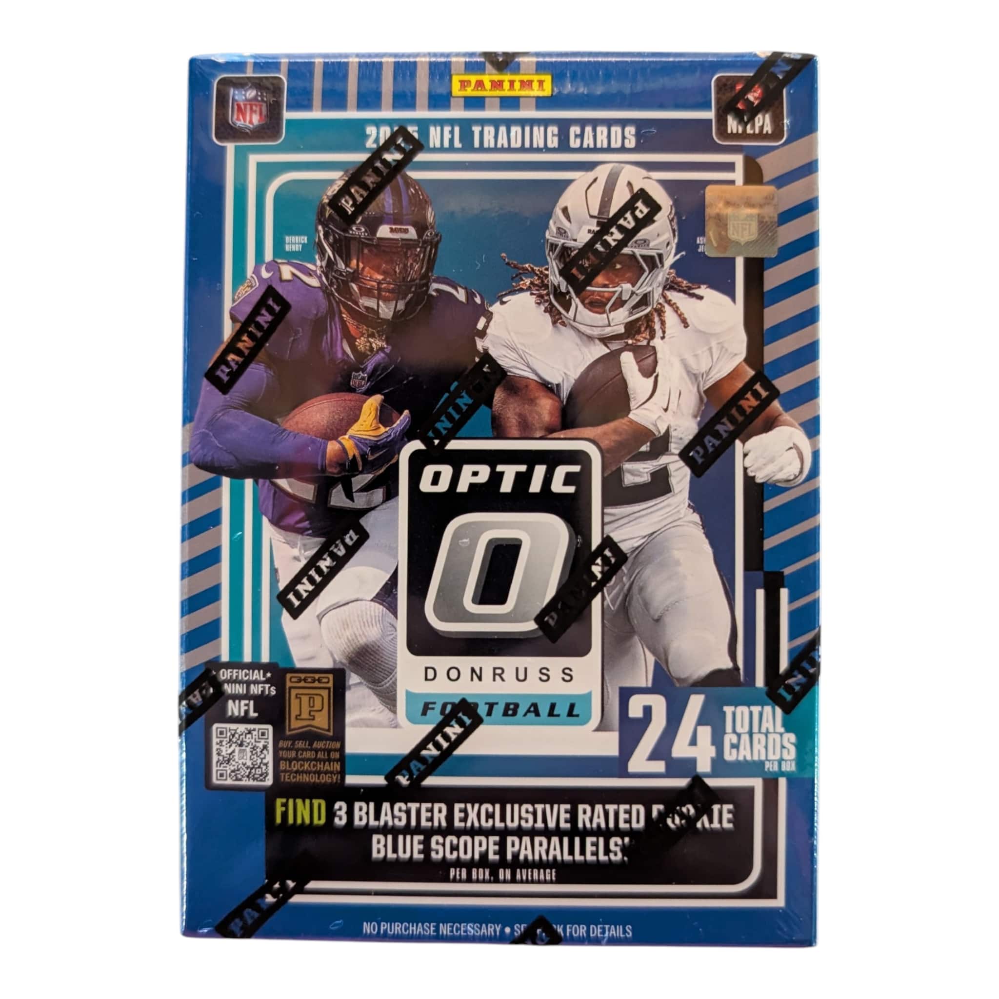 2025 Panini Donruss Optic Football Hobby Blaster Box (Blue Scope Parallels)