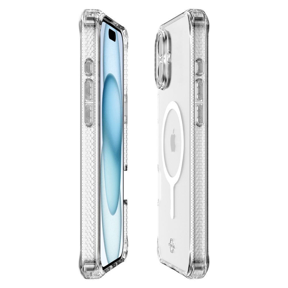 Alt View 3. Itskins - ITSKINS Hybrid_R // Mood Case for MagSafe for Apple iPhone 16 - Clear / Purple - Multicolor.