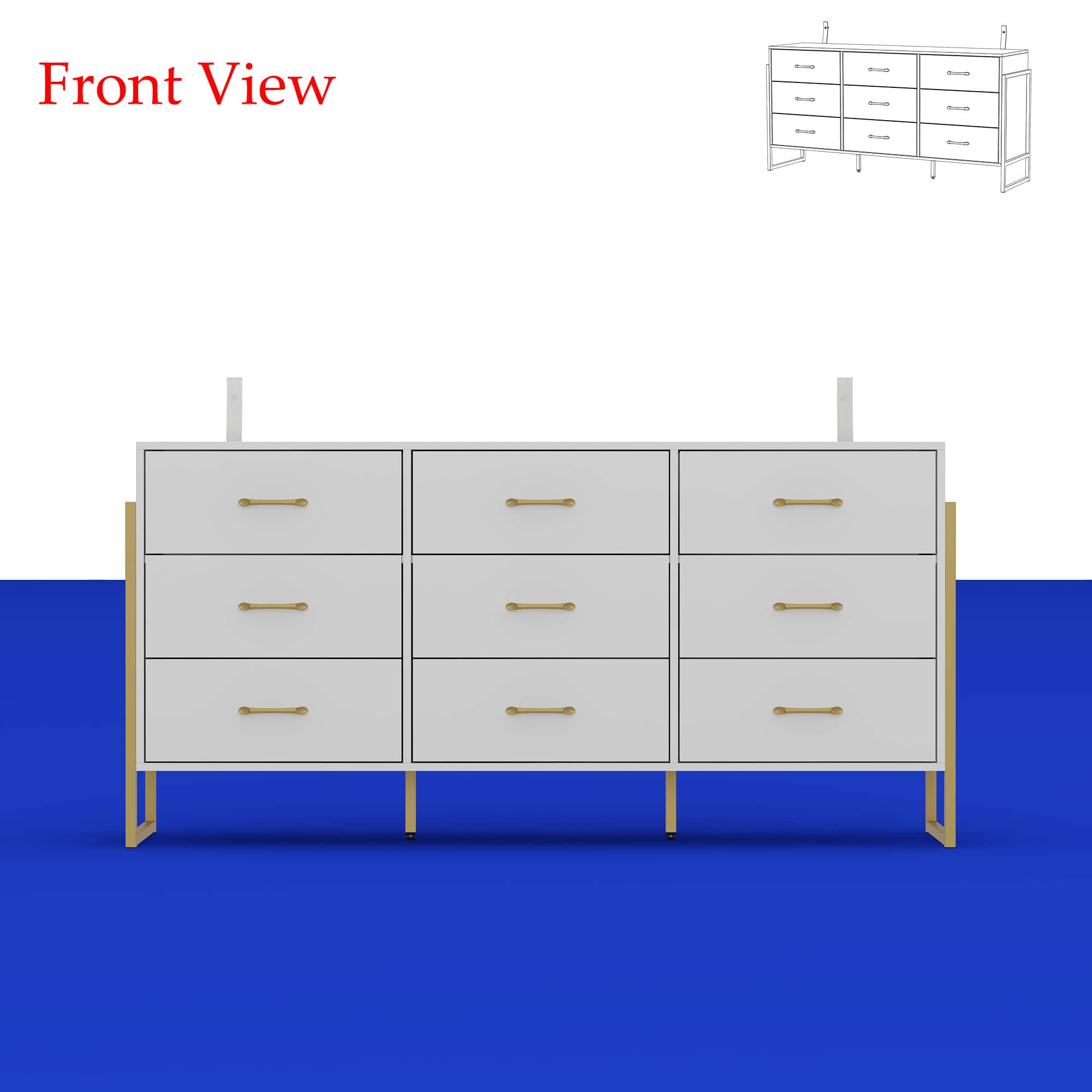 FUFU & GAGA - FUFU&GAGA 9 - Drawer Horizontal Dresser – Multi - Room Storage Organizer - White