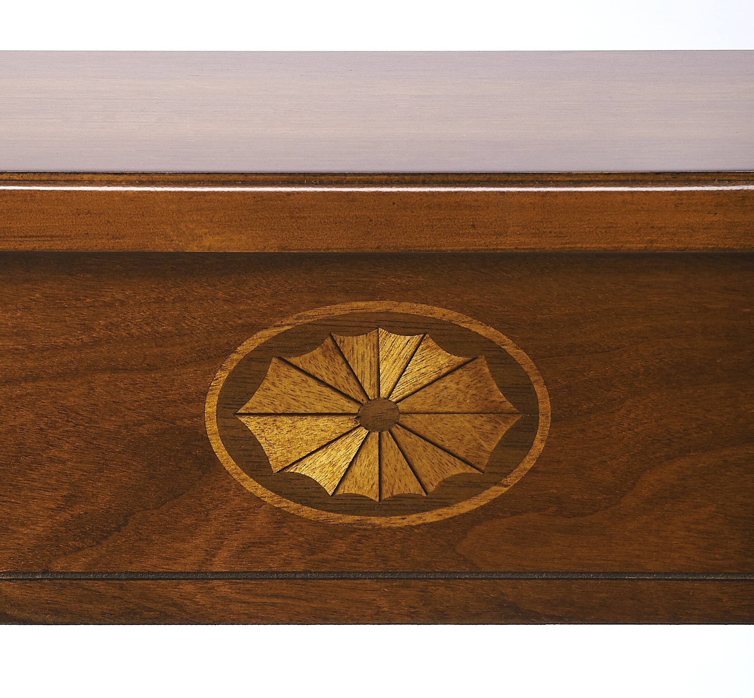 Alt View 6. Butler Specialty - Wendell 17.5 in. W Demilune Wood Console Table with Lower Open Shelf - Medium Brown.