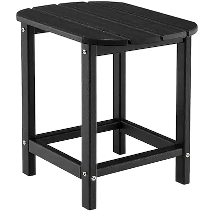 Front. Costway - Costway 18" Patio Adirondack Side Table Weather Resistant HDPE Garden Black - Black.