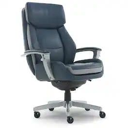 La-Z-Boy - Alton Ergonomic Bonded Leather Swivel Executive Chair, (60029-DS) - Blue
