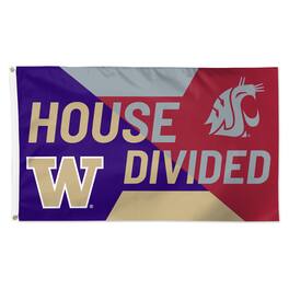 WinCraft - Washington Huskies vs Washington State Cougars 3' x 5' Single-Sided Deluxe House Divided Flag - Multicolor