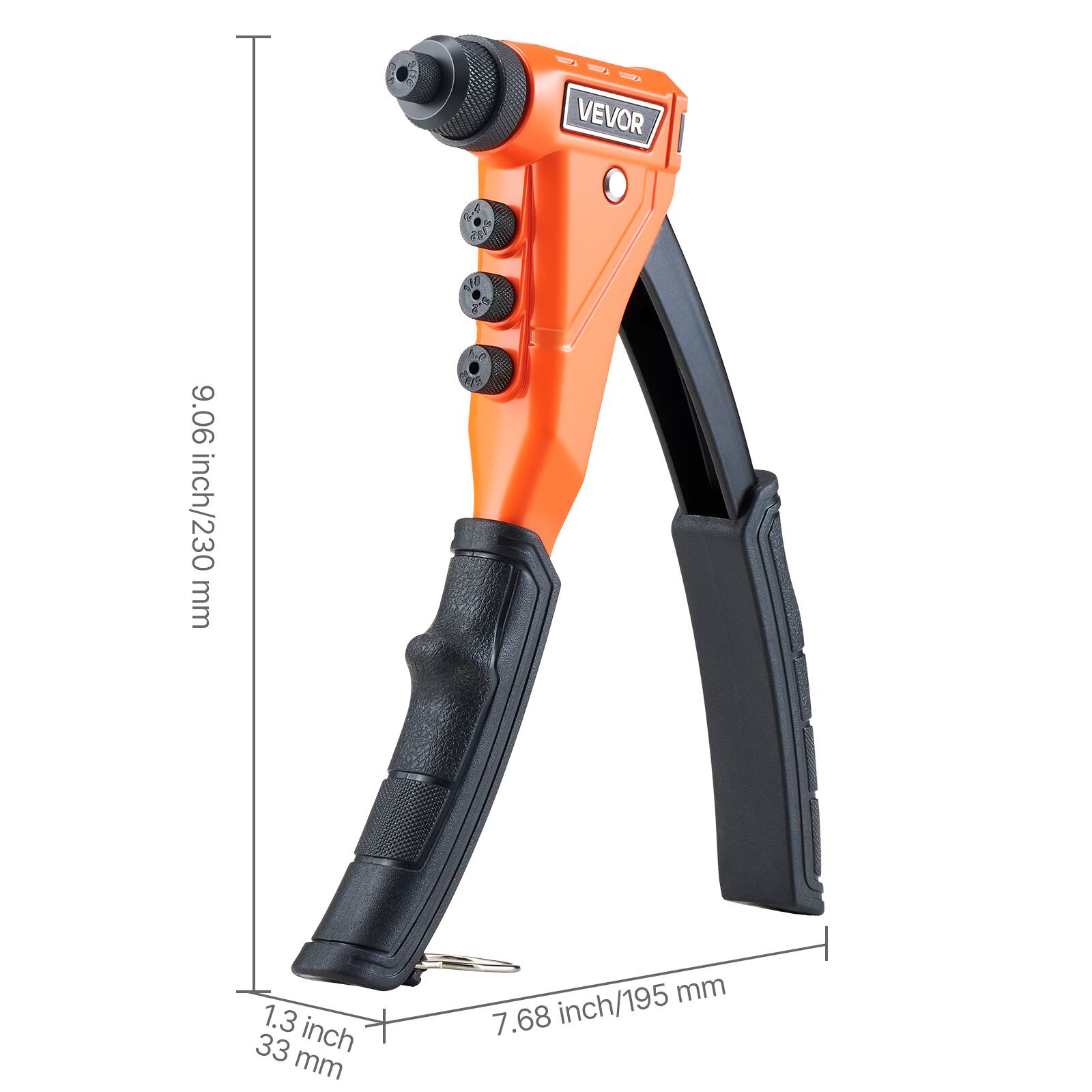 VEVOR

9.06 inch/230 mm

1.3 inch/33 mm

7.68 inch/195 mm