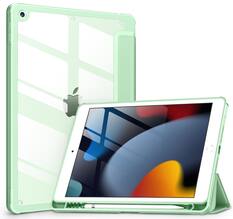 Front. DTTO - Case for iPad 9th/8th/7th Generation 10.2 inch, Clear Back, TPU Shockproof Frame Cover - Green.