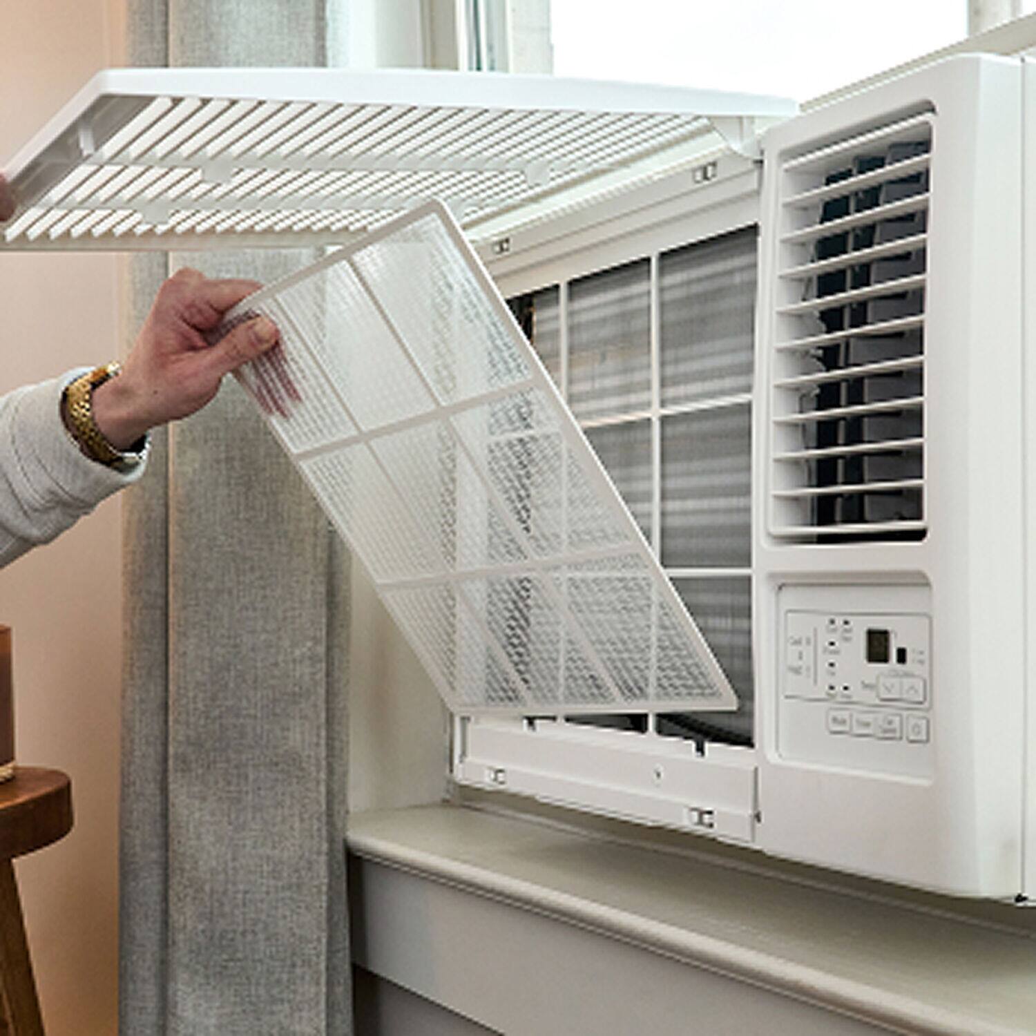 Alt View 25. LG - 330 sq. ft. 7,600 BTU 115-Volt Window Air Conditioner with Cool, Heat and Wi-Fi Control - White.