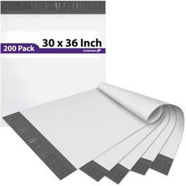 Fosmon - 30" x 36", Large Self-Seal Tear-Proof Polyethylene Mailers - 200 Pack - Silver