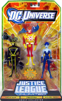 DC Universe
Justice League Unlimited
First Time in JLU!
Killer Frost!
Angle Man!
Firestorm!
Angle Man
Firestorm
Killer Frost
Adult Collector