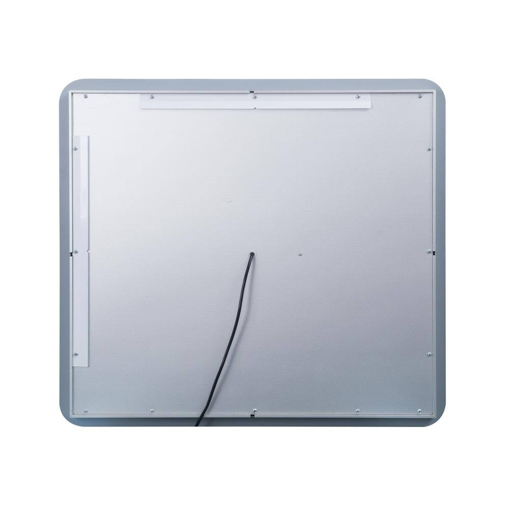 Left. Elegant Decor - Genesis 24in x 30in soft edge LED mirror - Glossy White.