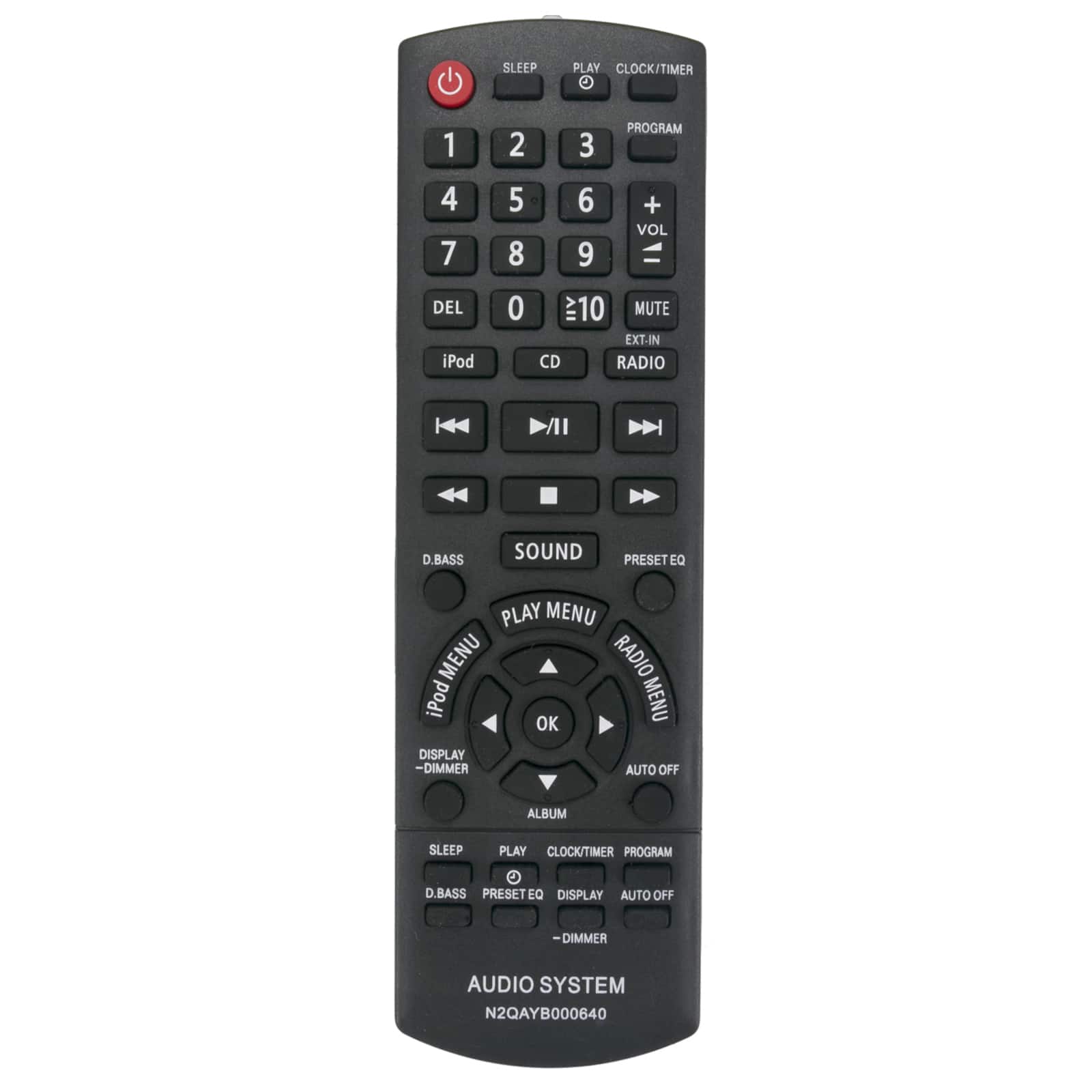 ZdalaMit - Replacement Remote N2QAYB000640 fit for Panasonic Compact Stereo System SC-HC25 SC-AKX14 SC-PMX5 SC-PM500 SC-PM500DB - Black