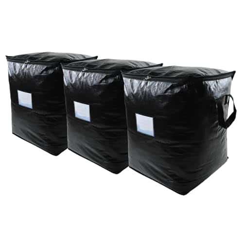 Vulpecula Spade - 3 Pack 91L Storage Bags for Clothes, Moving Bags Heavy Duty Extra Large with Reinforced Handle, Storage Containers for - ‎Black