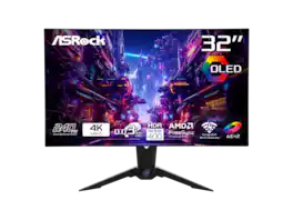 ASRock - PGO32UFS 32" OLED 4K 240Hz/FHD 480Hz 0.03ms HDR400 USB-C FreeSync Premium Pro Monitor - Black