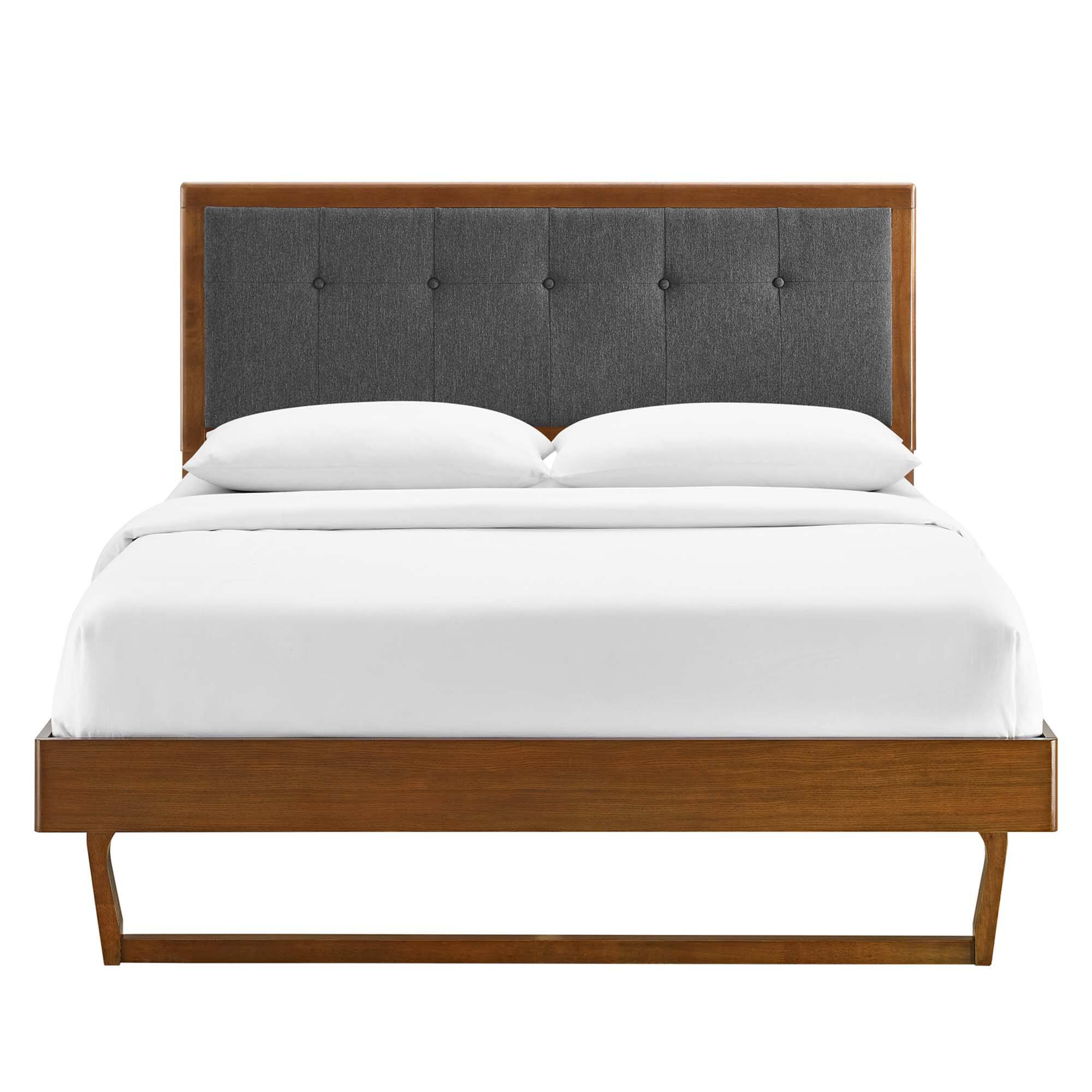 Alt View 6. Modway - Willow Wood Full Platform Bed With Angular Frame - Brown.