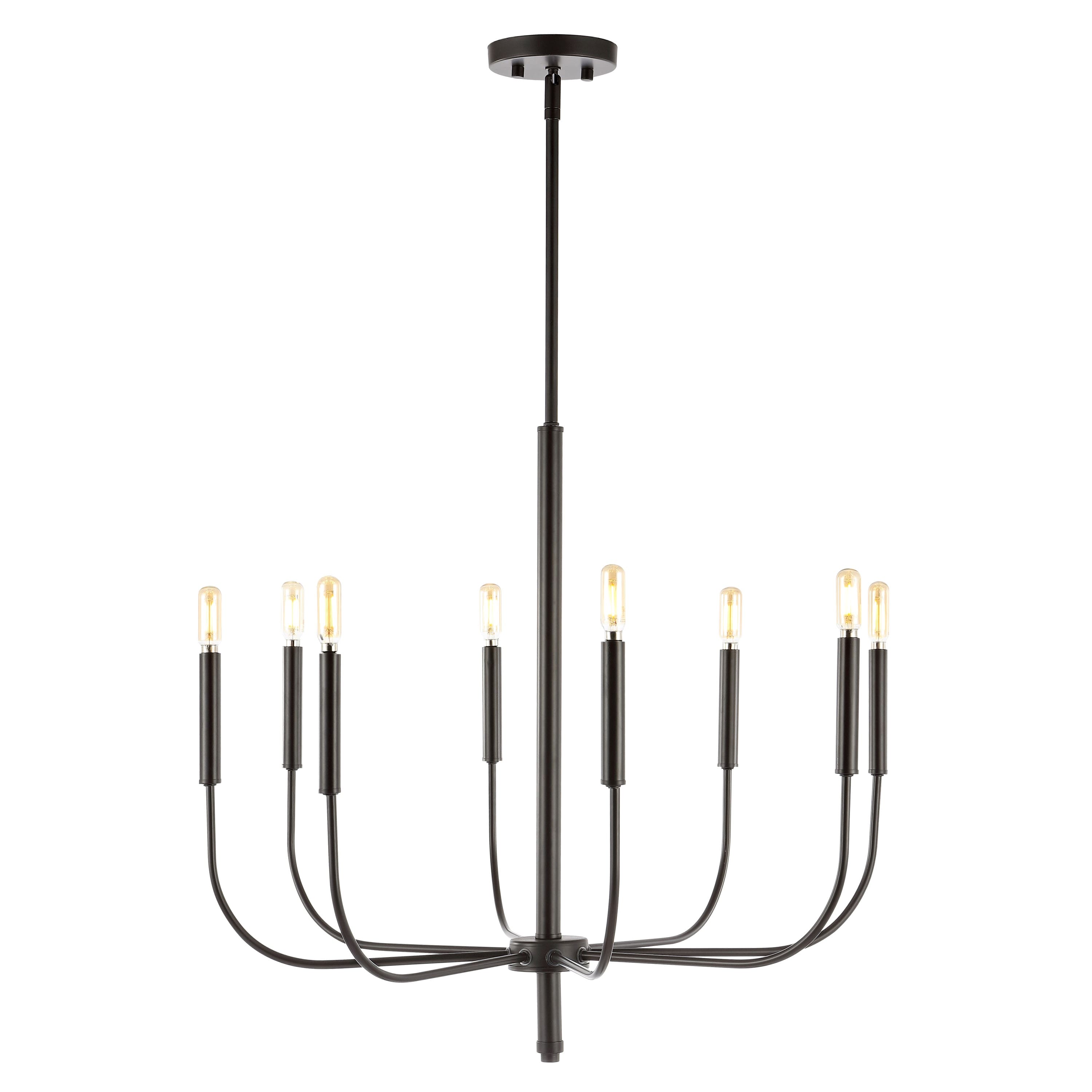 "Jonathan Y - Amoros 27.25"" 8-Light Modern Mid-Century Iron LED Chandelier, Oil Rubbed Bronze - Oil-Rubbed Bronze" price history on PriceWatchPro