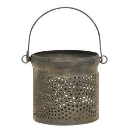 BreeBe - Antiqued Can Lantern 3" - Gray