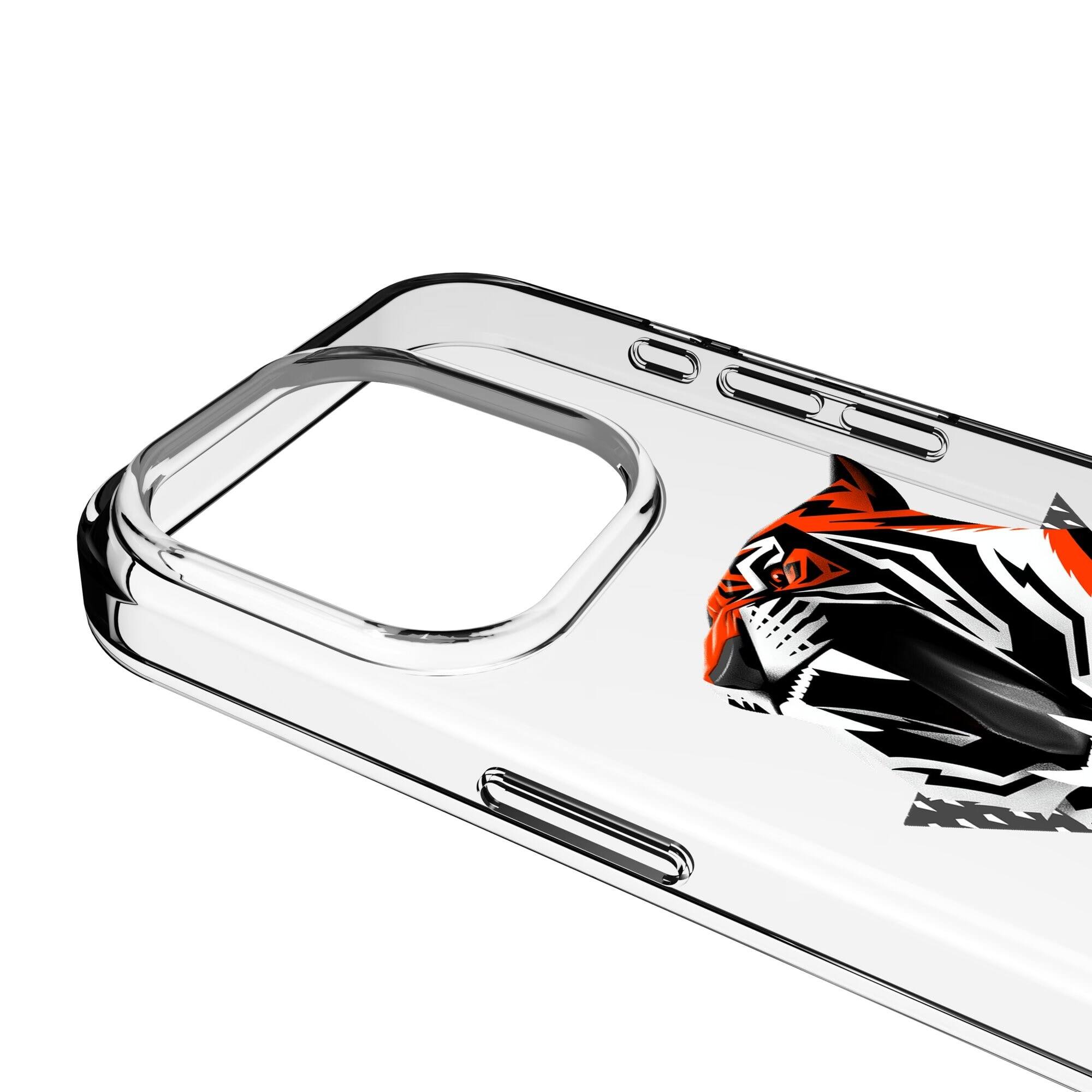 Alt View 2. Keyscaper - Cincinnati Bengals iPhone Clear Case - 15 Pro - Multicolor.