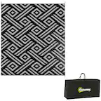 Front. Outsunny - Outdoor Rug for Patio, 8' x 10' Waterproof Large Mat, Reversible Plastic Straw Rug for Décor - Black and Gray Geometric.
