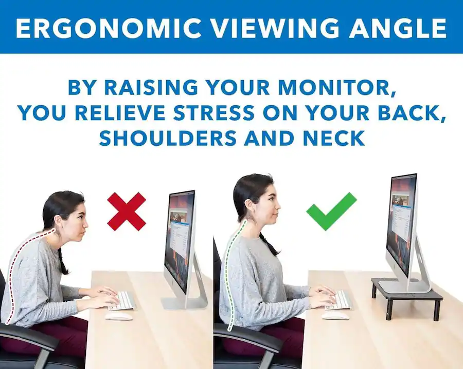 Monitor Rasing Stand Mount It! Adjustable Desktop Riser 2 Pack & Stand for Monitors and ...