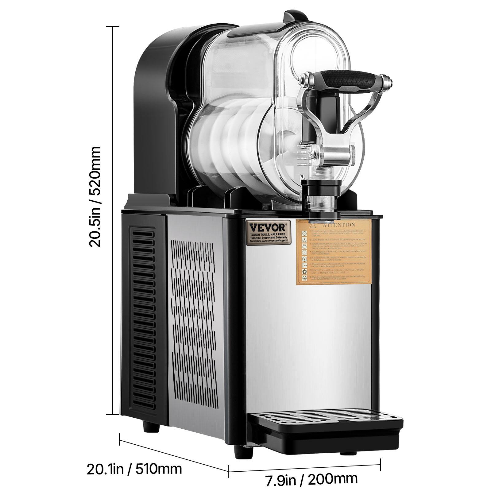 520mm / 20.5in  
VEVOR  
TOUGH HULLS, HALF PRICE  

ATTENTION  
20.1in / 510mm  
7.9in / 200mm