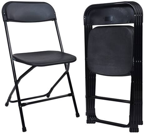 Front. JETRANSPORT - Folding Plastic Chair With 500-pound Capacity Black 4-pack Molded plastic and metal folding chairs for - Default.