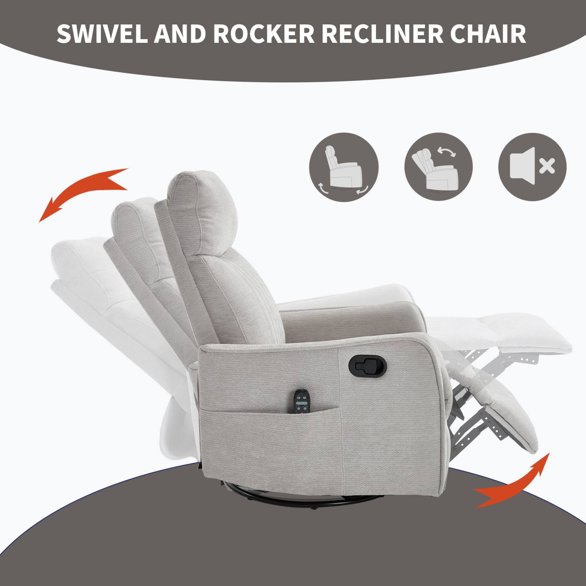 SWIVEL AND ROCKER RECLINER CHAIR