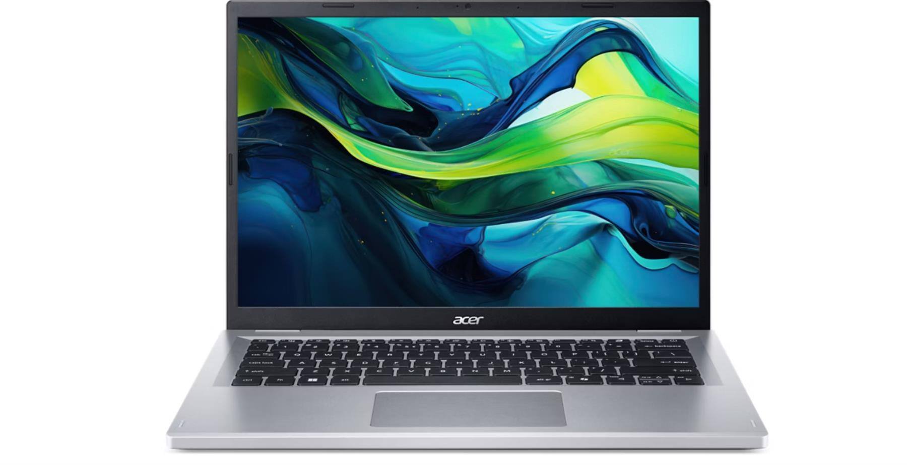 Angle. Acer - Aspire Go 14 14" Laptop WUXGA Intel Processor N100 4GB 128GB UFS Intel UHD Graphics AG14-31P-C44Z - Pure Silver.