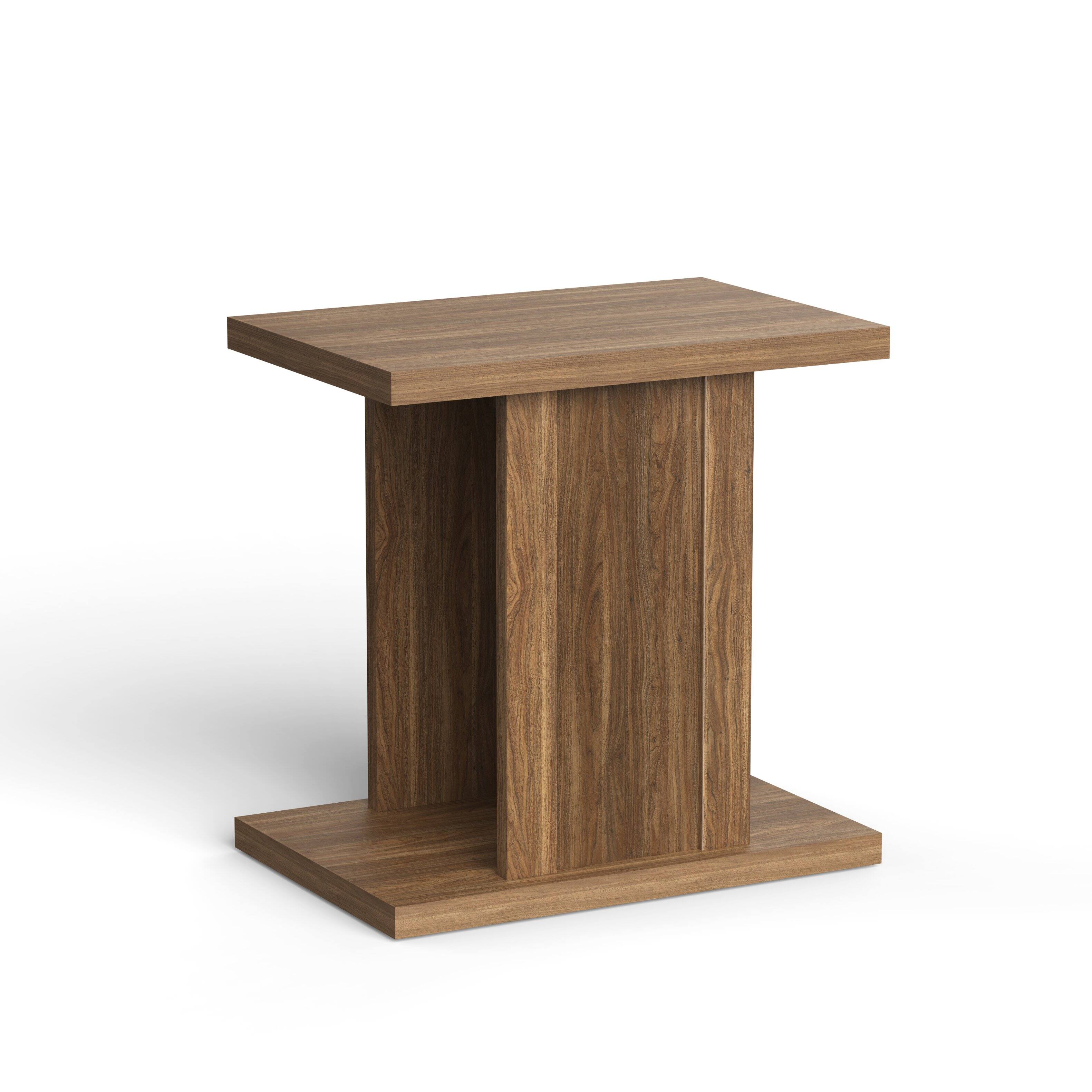 Back. ModernMate - 4-Piece Fluted Modern Living Room Set, 78.7 In TV Stand with Storage Cabinet, Coffee Table and 2 End Tables - Walnut.