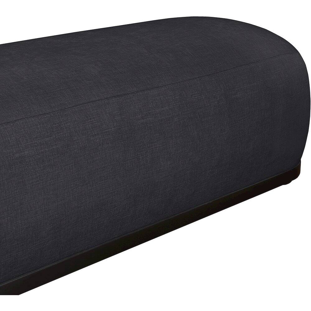 Alt View 4. Meridian Furniture - Calum Black Chenille Fabric Bench - Black.
