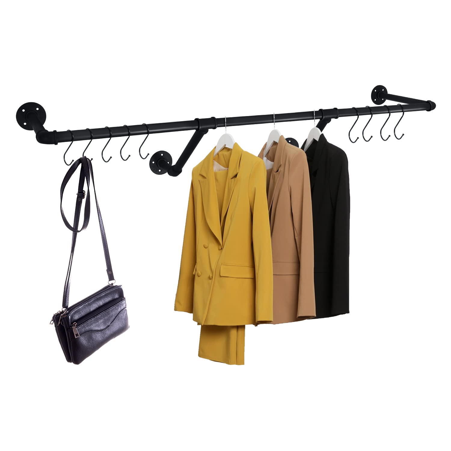 Refined Abode Design Industrial Pipe Clothes Rack Farmhouse Iron ...