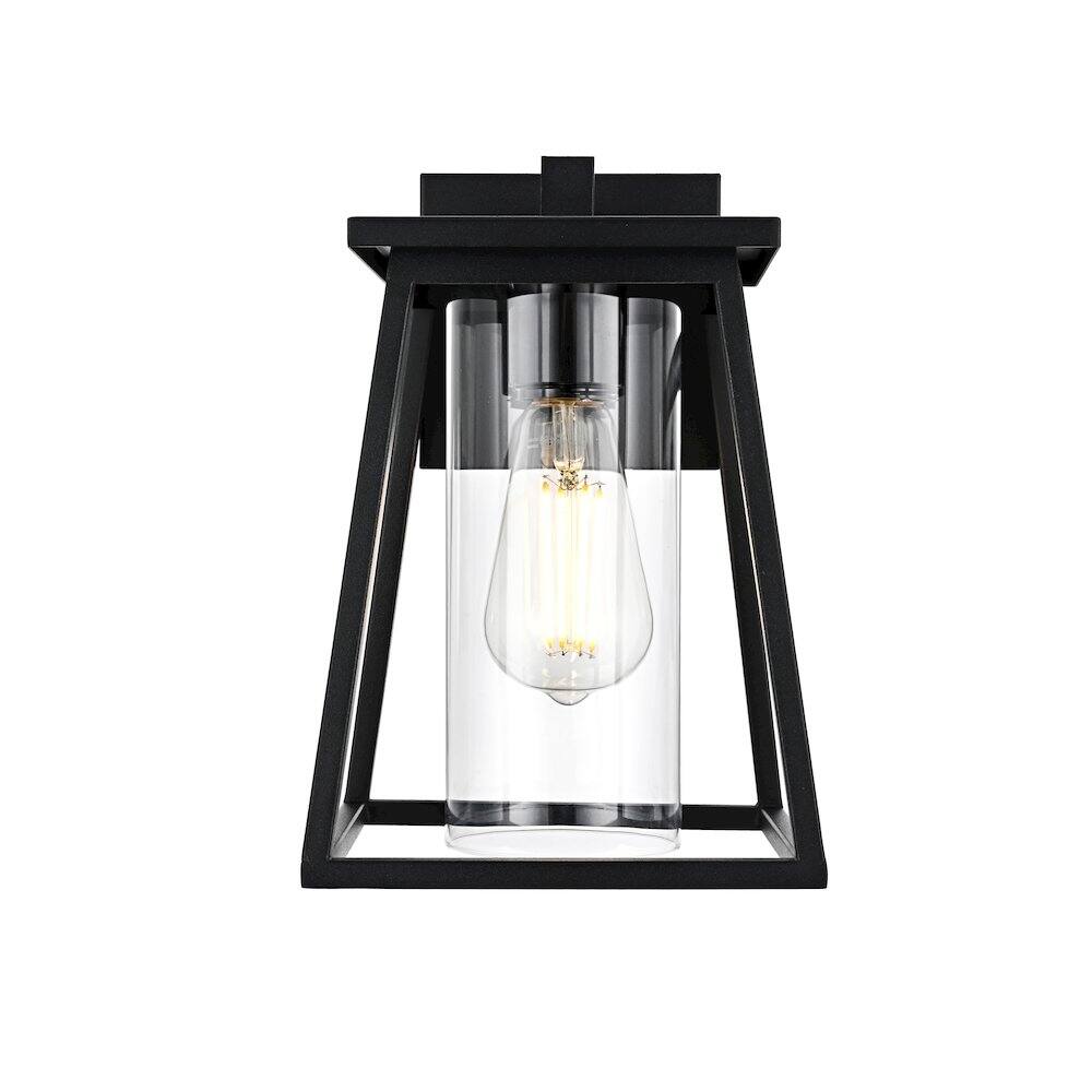 Back. Elegant Lighting - Lambert 7 inch Outdoor Pendant in Black - Black.