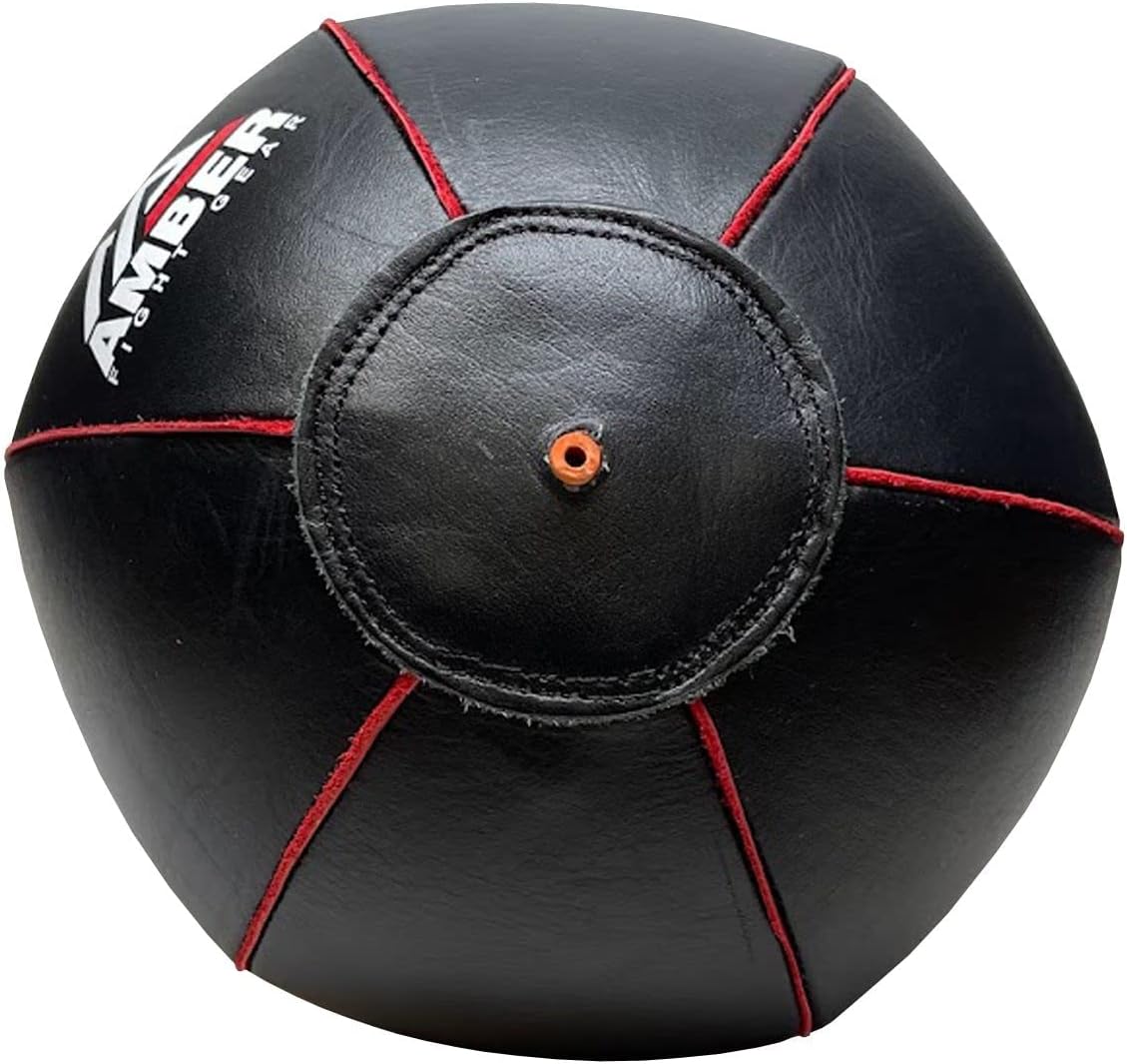 Alt View 3. Amber Sporting Goods - Genuine Leather Speed Bag for Boxing, MMA & Muay Thai, Heavy-Duty, Fast Rebound Training Ball - Black.