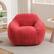 Angle. GOODSILO - Giant Memory Foam Filled Bean Bag Sofa with Armrests for Adults, Spacious Faux Fur Lounger for Living Room and Bedroom - Rose Red.