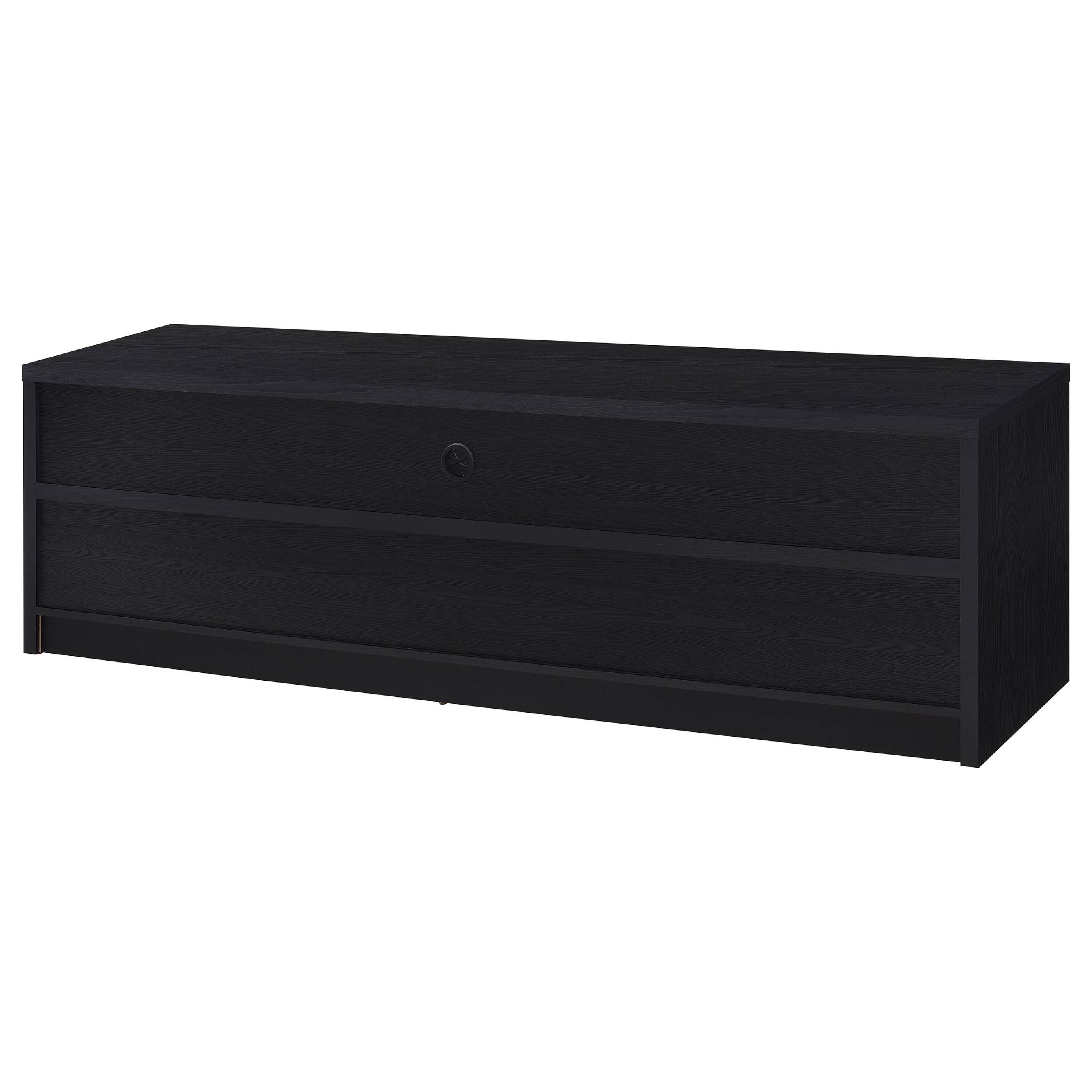 Alt View 3. Manhattan Lane - Rutvy TV Stand Media Console with Open Shelves, Black Wood 78 Inch - Black.
