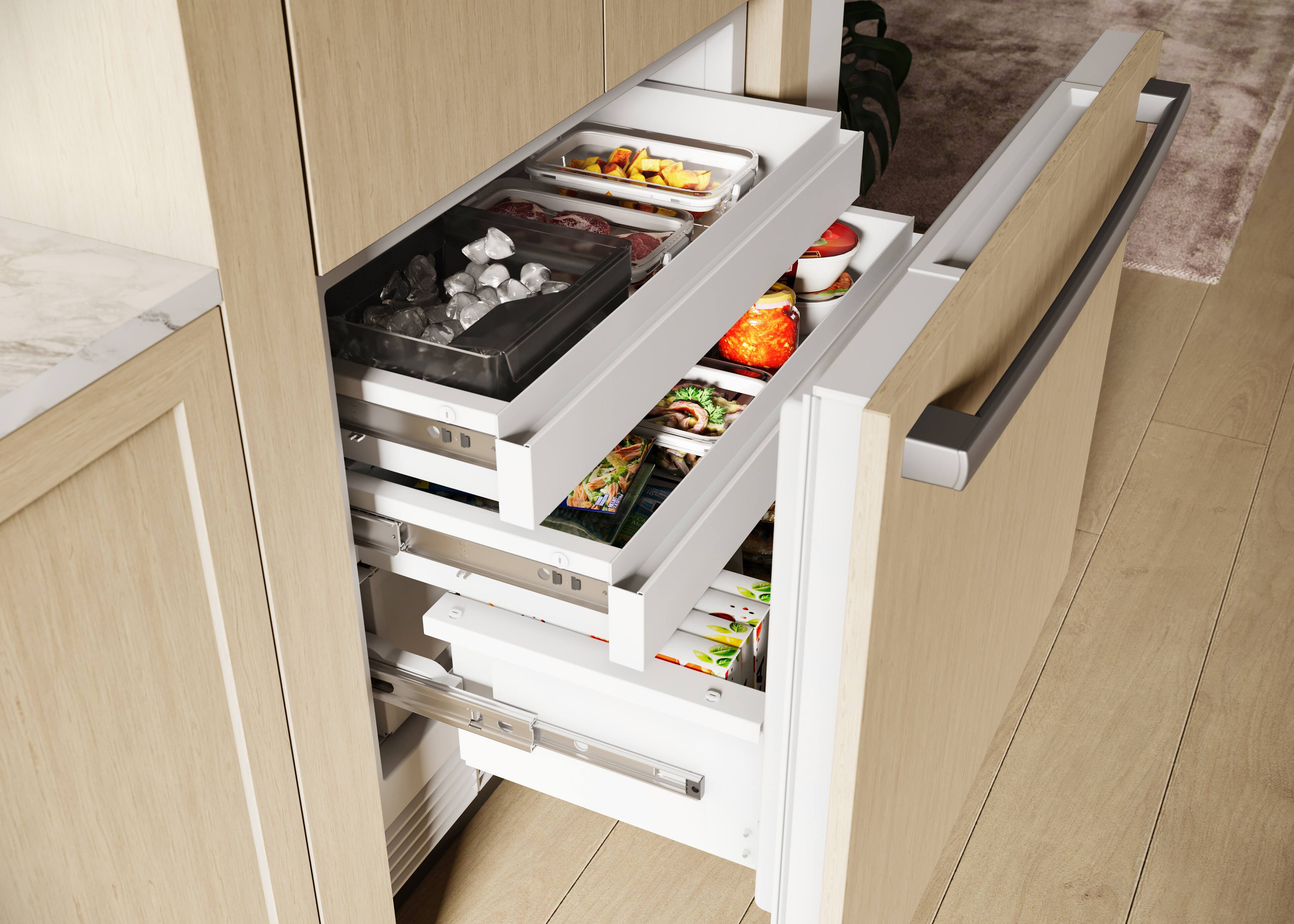 Alt View 16. Bosch - Benchmark Series 20.1 Cu. Ft. French Door Counter-Depth Smart Refrigerator - Custom Panel Ready.