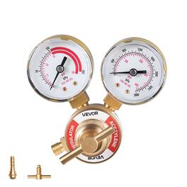VEVOR - Acetylene Regulator, Precise Acetylene Regulator, 0-400PSI Welding Gas Gauge with CGA-200 Inlet Connection & 9/16"-18 - Gold