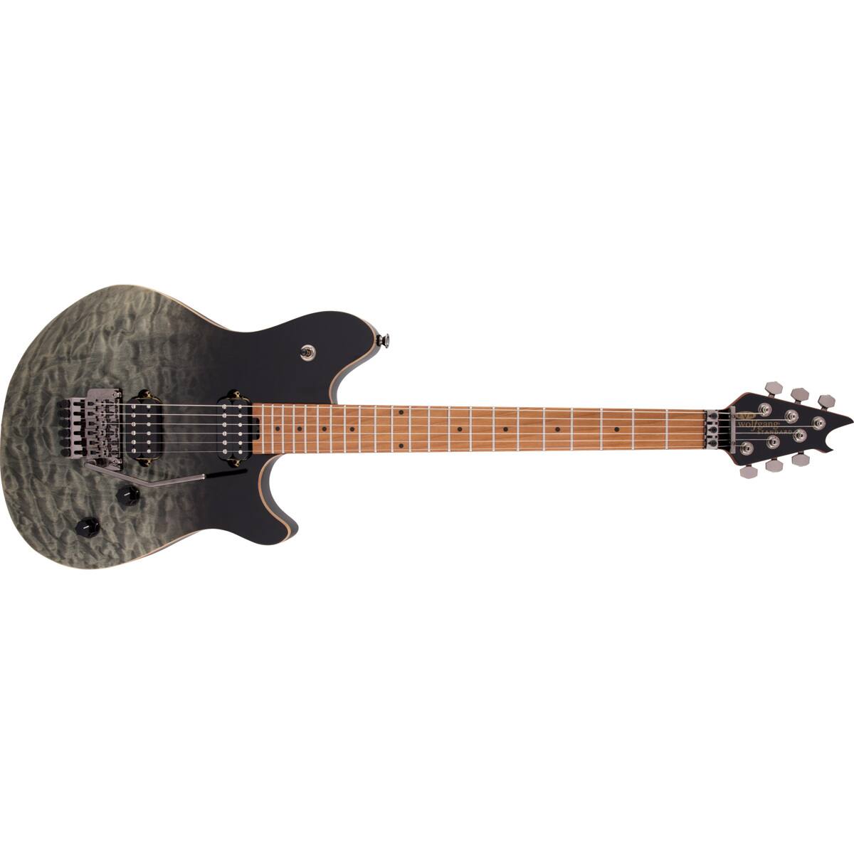 Alt View 2. EVH - EVH Wolfgang Standard Quilt Maple Electric Guitar, Baked Maple Fingerboard, Black Fade.