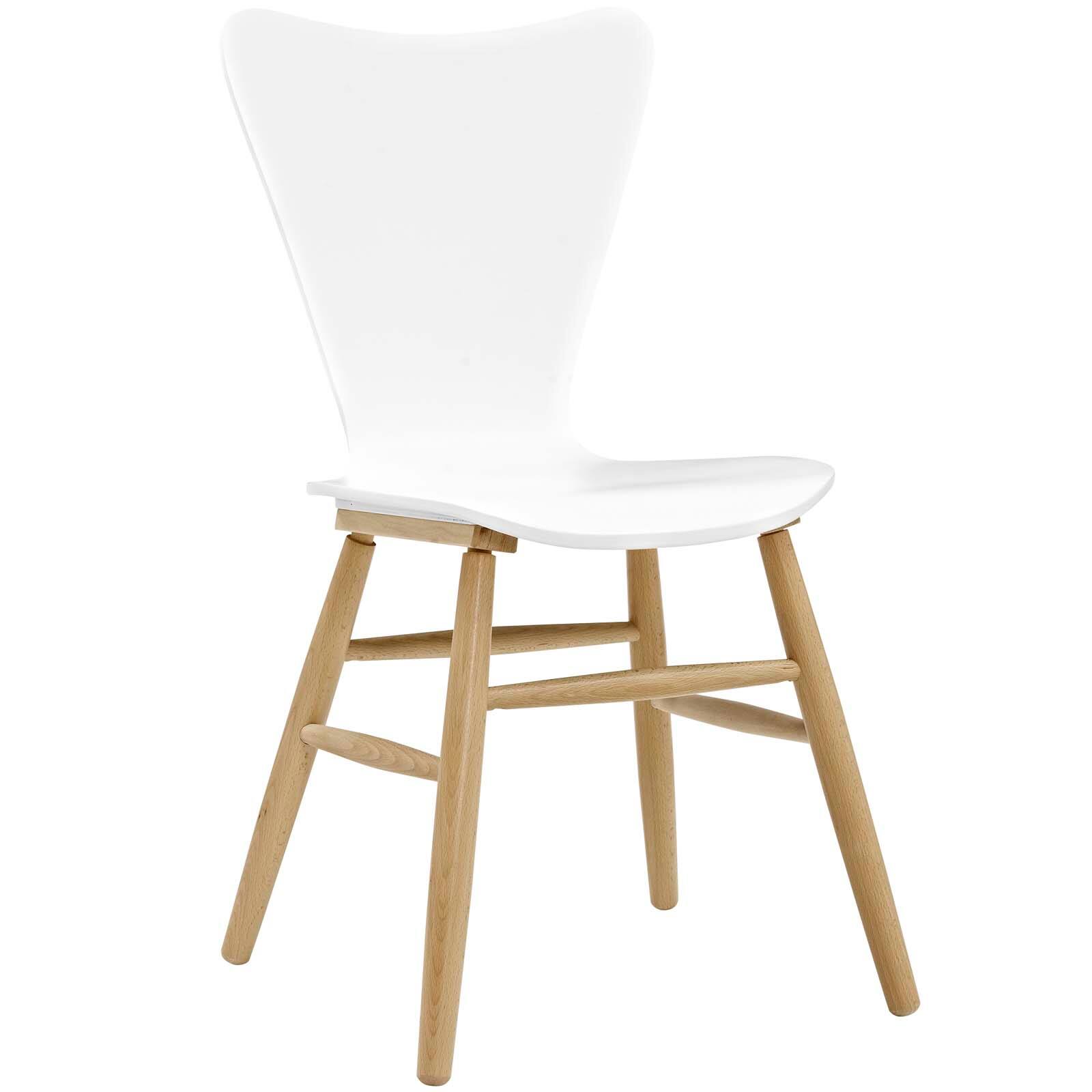 Angle. Modway - Cascade Wood Dining Chair by Modway - White.
