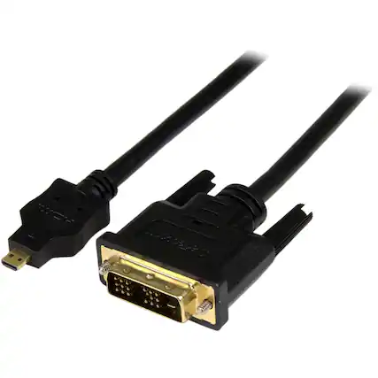 Front. StarTech.com - 6ft Micro HDMI to DVI Cable, Micro HDMI to DVI Adapter Cable, Micro HDMI Type-D to DVI-D Monitor/Display Converter Cord.